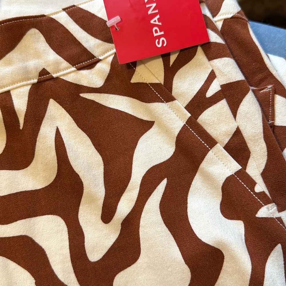 SPANX Zebra Print Pants in Brown and Cream - Picture 6 of 8